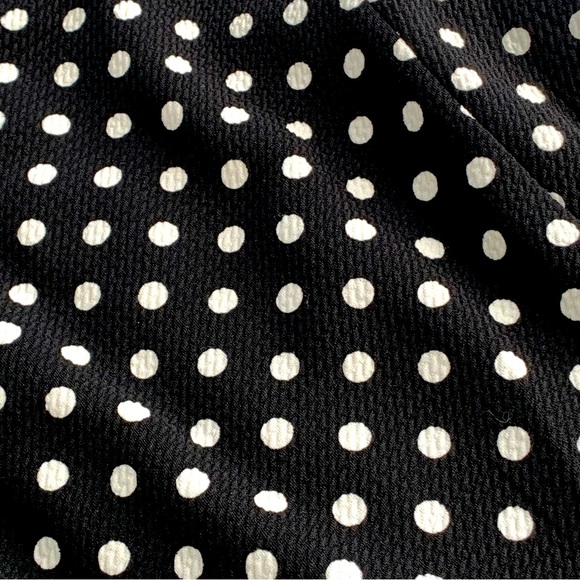 NINE WEST Women’s Black/White Polka Dot Dress Crew Neck Knee Length Flare SIZE 6 - Picture 10 of 15